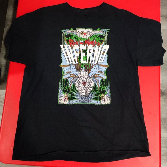 Rick and Morty Inferno black T-shirt men's size XL - Picture 1 of 5
